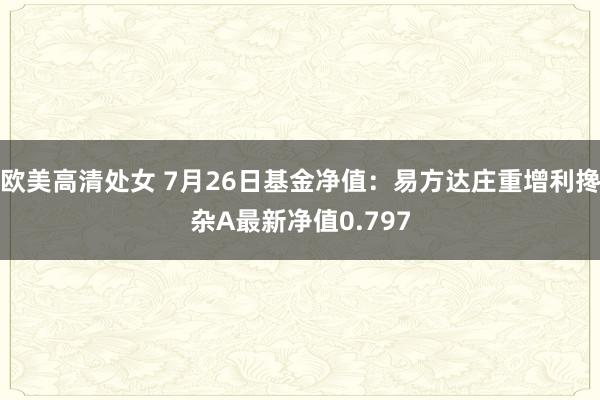 欧美高清处女 7月26日基金净值：易方达庄重增利搀杂A最新净值0.797