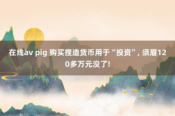 在线av pig 购买捏造货币用于“投资”, 须眉120多万元没了!